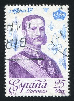 SPAIN - CIRCA 1978: stamp printed by Spain, shows Alfonso XII, circa 1978