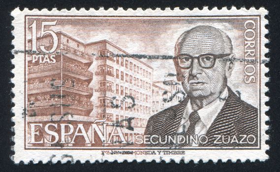 SPAIN - CIRCA 1975: stamp printed by Spain, shows Secundino Zuazo, circa 1975