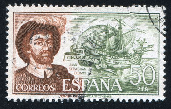 SPAIN - CIRCA 1976: stamp printed by Spain, shows Juan Sebastian Elcano, circa 1976