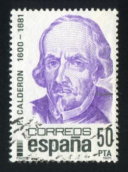 SPAIN - CIRCA 1981: stamp printed by Spain, shows Pedro Calderon, circa 1981