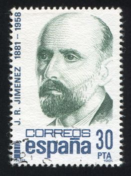 SPAIN - CIRCA 1981: stamp printed by Spain, shows Juan Ramon Jimenez, circa 1981