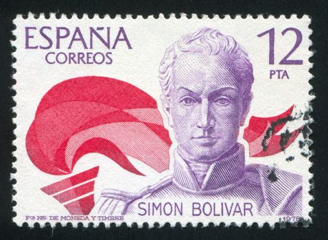 SPAIN - CIRCA 1978: stamp printed by Spain, shows Portrait of Simon Bolivar, circa 1978