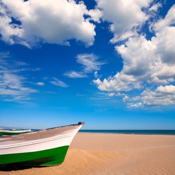 Valencia Malvarrosa Patacona beach in Mediterranean sea of Spain