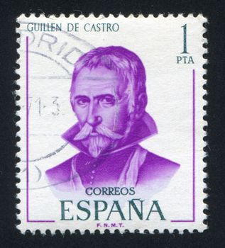 SPAIN - CIRCA 1970: stamp printed by Spain, shows Guillen de Castro, circa 1970