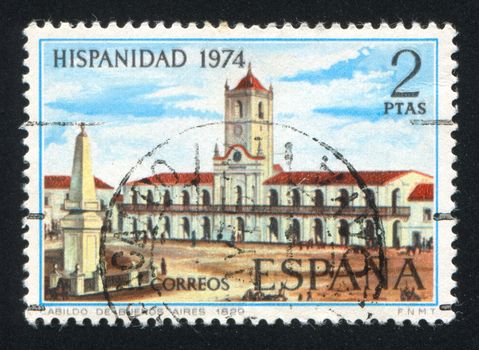 SPAIN - CIRCA 1974: stamp printed by Spain, shows Municipal Council Building, circa 1974