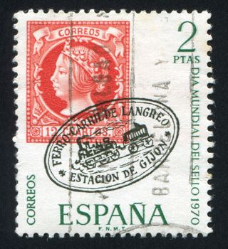 SPAIN - CIRCA 1970: stamp printed by Spain, shows Ferro Carril de Langreo, circa 1970