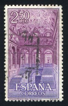 SPAIN - CIRCA 1961: stamp printed by Spain, shows Staircase, Views of Escorial, circa 1961