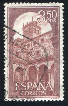 SPAIN - CIRCA 1968: stamp printed by Spain, shows St. Maria del Parral Monastery, Segovia, inside view, circa 1968