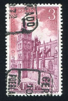 SPAIN - CIRCA 1971: stamp printed by Spain, shows Astorga Cathedral, circa 1971