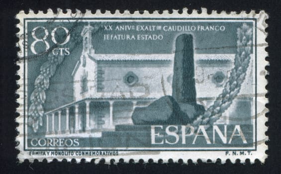 SPAIN - CIRCA 1956: stamp printed by Spain, shows Hermitage and Monument, circa 1956