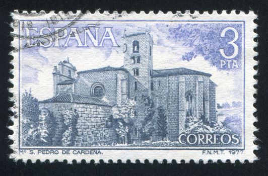 SPAIN - CIRCA 1977: stamp printed by Spain, shows San Pedro Monastery, Cardena, Burgos, circa 1977