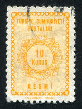 TURKEY - CIRCA 1963: stamp printed by Turkey, shows turkish pattern, circa 1963.