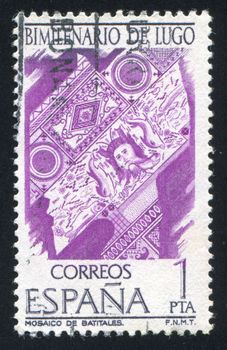 SPAIN - CIRCA 1976: stamp printed by Spain, shows Mosaic, Batitales, circa 1976