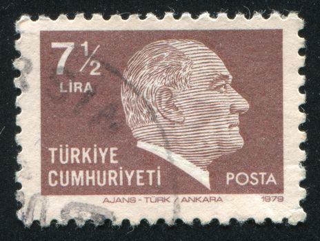 TURKEY - CIRCA 1979: stamp printed by Turkey, shows president Kemal Ataturk, circa 1979.