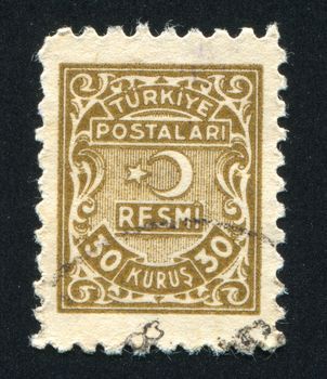 TURKEY - CIRCA 1948: stamp printed by Turkey, shows turkish pattern, circa 1948.