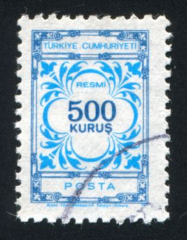 TURKEY - CIRCA 1968: stamp printed by Turkey, shows turkish pattern, circa 1968.