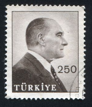 TURKEY - CIRCA 1959: stamp printed by Turkey, shows president Kemal Ataturk, circa 1959.