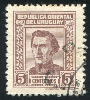 URUGUAY - CIRCA 1939: stamp printed by Uruguay, shows Jose Gervasio Artigas, circa 1939
