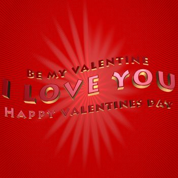 Three dimensional generate valentine's day background