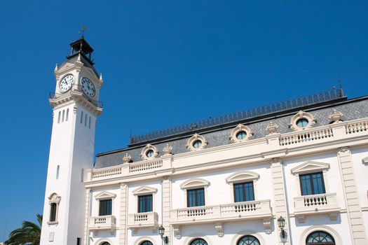 Valencia city port tower building in Spain Valencian Community