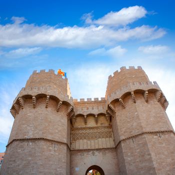 Valencia Torres de Serrano towers it was the Fort entrance city door in Spain