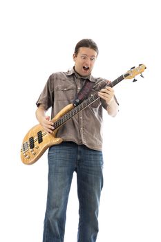 Bass guitarist with a crazy look (Series with the same model available)