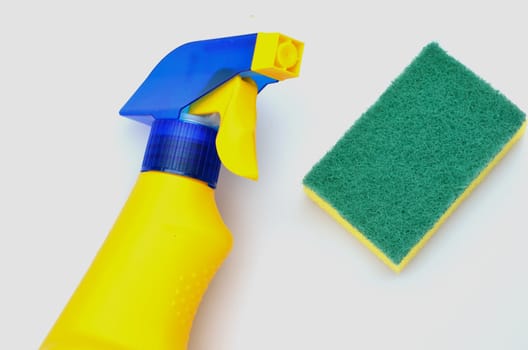 cleaning bottle and scourer