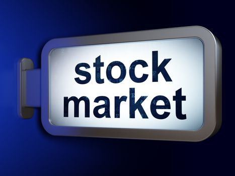 Business concept: Stock Market on advertising billboard background, 3d render