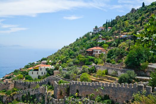 Mediterranean houses in the Turkish city of Alanya