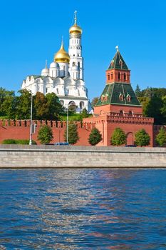 Beautiful view of  Moscow Kremlin and Moskva river, Russia