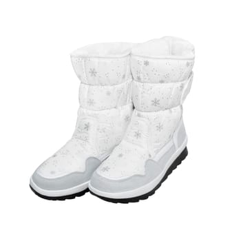 Snow boots isolated on white. HQ path included.