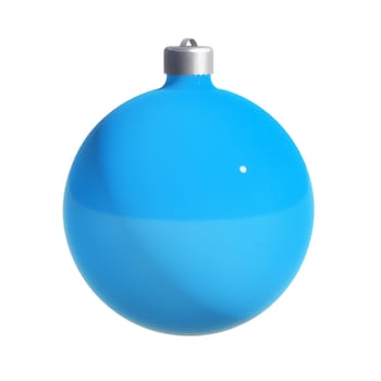 Blue-coloured Christmas decoration isolated on white