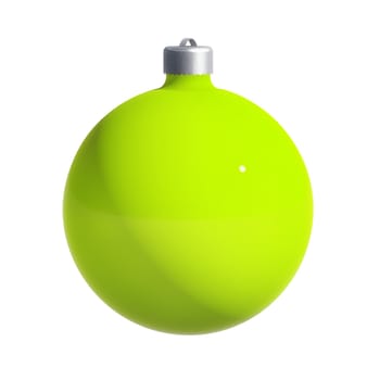 Green-coloured Christmas decoration isolated on white