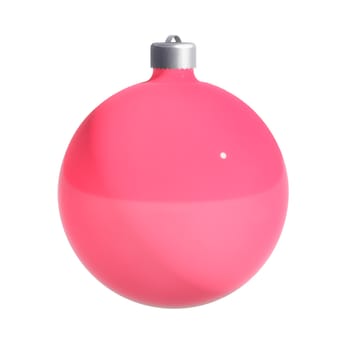 Pink-coloured Christmas decoration isolated on white