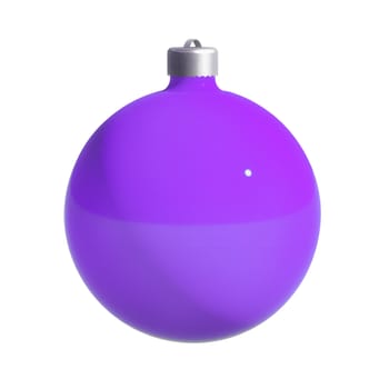 Purple-coloured Christmas decoration isolated on white