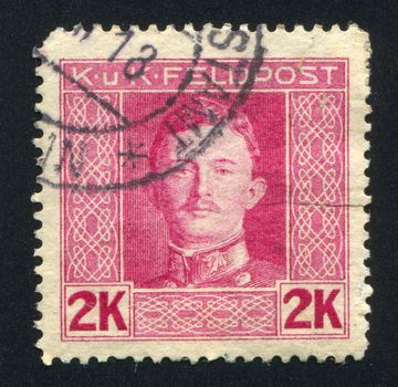 AUSTRIA - CIRCA 1917: stamp printed by Austria, shows Emperor Karl I, circa 1917