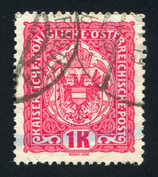 AUSTRIA - CIRCA 1916: stamp printed by Austria, shows crown and eagle, circa 1916