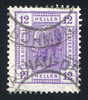 AUSTRIA - CIRCA 1907: stamp printed by Austria, shows Emperor Franz Joseph, circa 1907