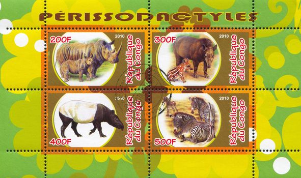 CONGO - CIRCA 2010: stamp printed by Congo, shows animals, circa 2010