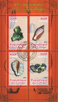 CONGO - CIRCA 2011: stamp printed by Congo, shows mineral, circa 2011