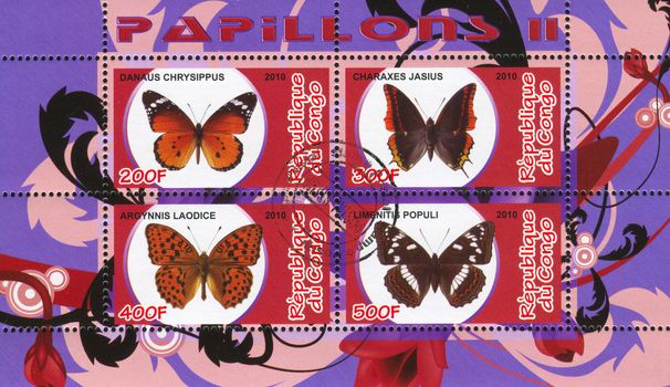 CONGO - CIRCA 2010: stamp printed by Congo, shows butterfly, circa 2010