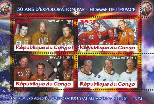 CONGO - CIRCA 2011: stamp printed by Congo, shows astronaut, circa 2011