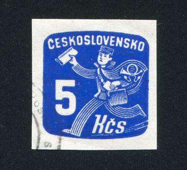CZECHOSLOVAKIA - CIRCA 1945: stamp printed by Czechoslovakia, shows Newspaper Delivery
Boy, circa 1945