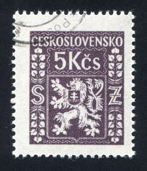 CZECHOSLOVAKIA - CIRCA 1945: stamp printed by Czechoslovakia, shows Coat of Arms, circa 1945