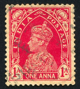 INDIA - CIRCA 1941: stamp printed by India, shows King George VI, circa 1941