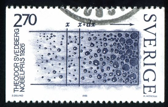 SWEDEN - CIRCA 1983: stamp printed by Sweden, shows Theodor Svedberg, Colloid Studies, circa 1983