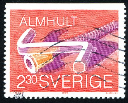 SWEDEN - CIRCA 1989: stamp printed by Sweden, shows Assembly equipment, circa 1989