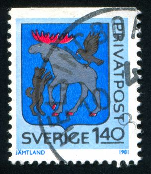 SWEDEN - CIRCA 1981: stamp printed by Sweden, shows Jamtland Arms, circa 1981