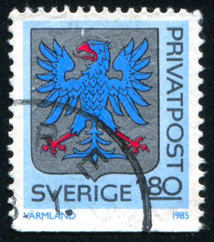 SWEDEN - CIRCA 1985: stamp printed by Sweden, shows Varmland Arms, circa 1985