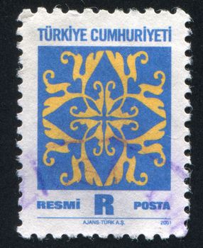 TURKEY - CIRCA 2001: stamp printed by Turkey, shows turkish pattern, circa 2001.